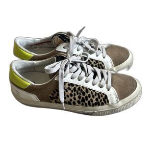 Ross & Snow Shoes Womens 7 Dalmata Leopard Sneakers Las Vegas Brown Black Yellow